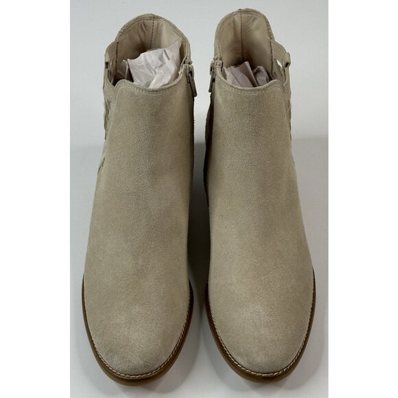 Paul Green Vienna Beige Suede Ankle Boots Womens US 10 UK 7.5 Booties Cutout New - Picture 2 of 11